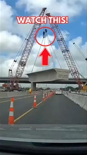 Crane Failure Drops Giant Concrete Slab Onto Highway