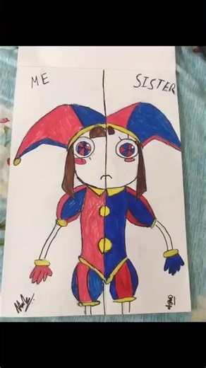 Colour Pomni with us! ♥️💙✨ #shorts #fyp #tadc #tadcpomni #pomni #fandom