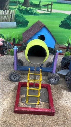 DIY Mini Tractor Cement Construction | Real Mini Pillar Making Work 🚜🧱#youtubeshorts