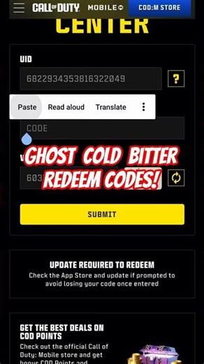 Ghost Cold Biter FREE Redeem Codes in COD Mobile? Redeem Codes Global 2025 #codm #ghostColdBiter
