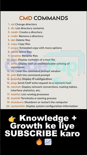 20 CMD Commands Every Developer Should Know 💻🔥