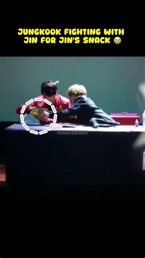 Jungkook fighting with Jin for Jin’s snack 😭 #jinkook