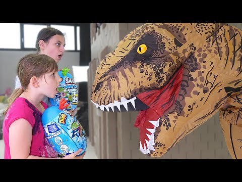 UN DINOSAURE DANS NOTRE SALON ! CAN ROLL CHALLENGE (faire rouler son oeuf de dino pour le gagner)
