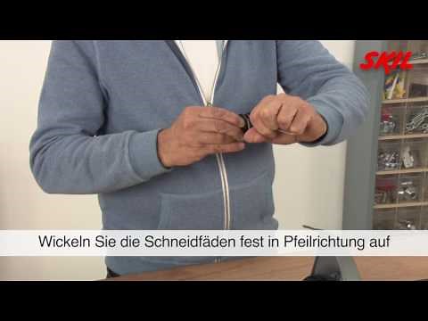 Wie wickelt man die Spule eines Rasentrimmers auf?