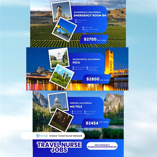 ENLACE TRAVEL NURSE NETWORK JOB OPENINGS Enlace Travel Nurse Network is actively seeking skilled and dedicated Registered Nurses (RNs) for travel nursing and permanent placement opportunities across the USA. They partner with multiple agencies to provide a vast network of job listings, including contracts in high-demand areas like California and Hawaii. If you're an RN in the US or Canada looking for your next adventure and career advancement, you are encouraged to submit your resume. How to App