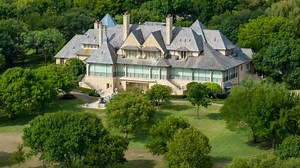 5,400-acre Texas ranch with stone mansion and distant downtown Dallas view for sale
