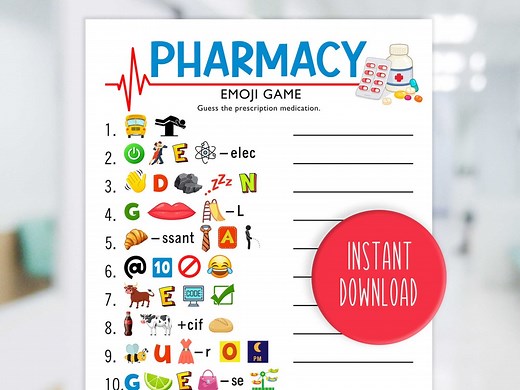 Medication Game - Pharmacy Game - Nurse Game - Medical Game - Pharmacy Emoji Game - Medical Emoji Game - Nurse Emoji Game - Printable Game - Etsy