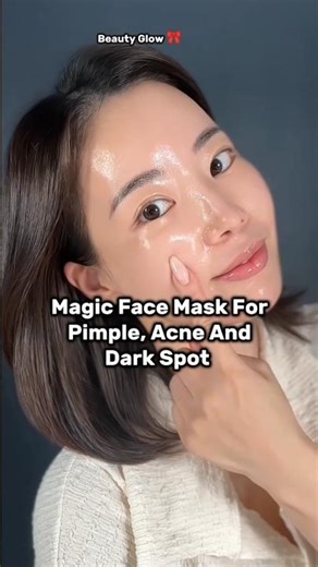 Magic face mask for pimple acne and dark spot 🎀 #skincare #glassskin #glowup #shorts #aesthetic