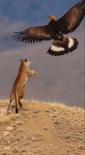 Puma Jumps at Eagle… But the Eagle Escapes in the FINAL Second! 😱🦅🐆 Full Real Footage #puma #eagle