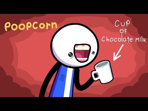 Poopcorn Cartoon | Funny Cartoon | Cup Of Chocolate Milk