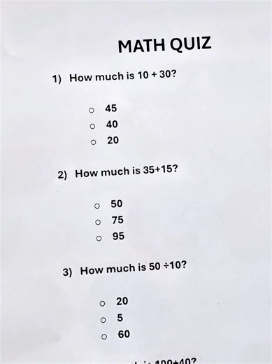 Math Quiz Challenge: Can You Score 7/7?