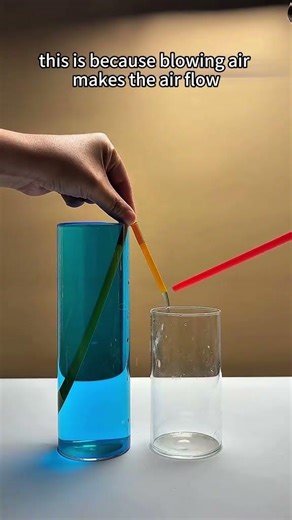 Blowing and diverting water - experiment using Bernoulli's principle #shorts