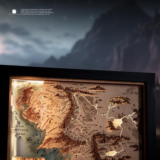 Middle Earth 3D Map With Lighting - Perfect Fathers Day Gift - Tolkien Map With Bedside Lamp Function - Etsy UK