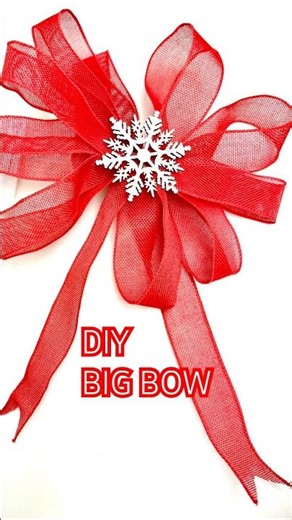 Diy Burlap Bow Embellished With Wooden Snowflake | Big Bow For Xmas Tree | Decorations
