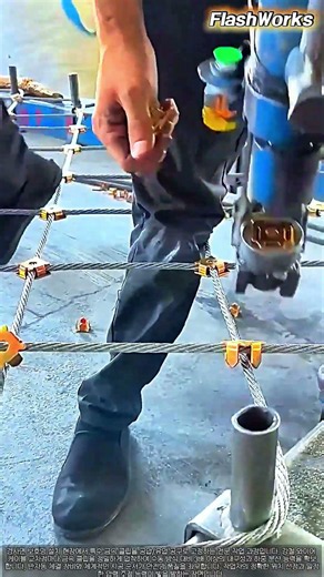 경사면 안전망 설치｜금속 클립 공압 체결로 3배 강도 확보하는 법 #worker #process #rockfall #protection #engineering