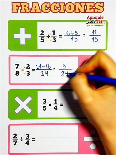 142K views · 2K reactions | Pasos para resolver fracciones | Aprende con Yes | Facebook