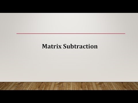 Matrix Subtraction - Example and MATLAB Code