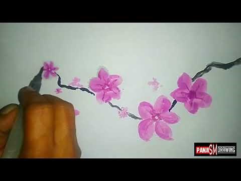 Cara Melukis Bunga - Simple dan Mudah - How to paint flowers simple and easy