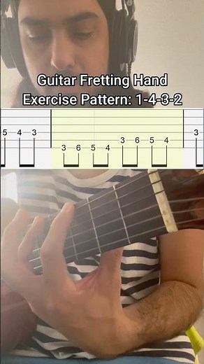 Guitar Fretting Hand Exercise Pattern 1-4-3-2