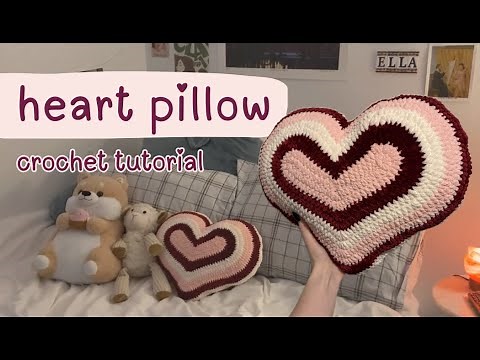 how to crochet a heart pillow | beginner friendly tutorial