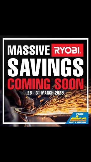 MASSIVE RYOBI SALE starting SOON🔴🔴🔴 #with father's day around the corner 😍limited stock available-FIRST come first serve🔴 DEALS not to be @repeated again!! #MakeItWithMica #supportlocal #makeithappen #ryobi #ryobitools | Parys Mica Paint & Hardware