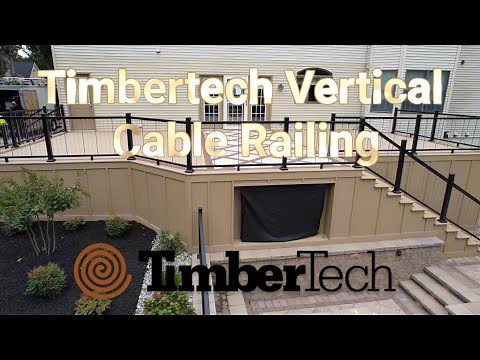 How to Install Stair Railing for a Deck! Timbertech Impression Rail Express Vertical Cable Rail