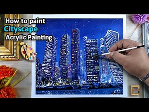 Cityscape Painting | Acrylic Painting for Beginners | STEP by STEP