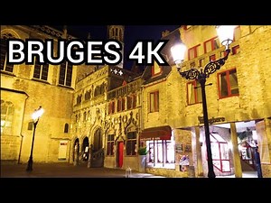 ⁴ᴷ Night walk, Bruges, Belgium (Brugge) 4K