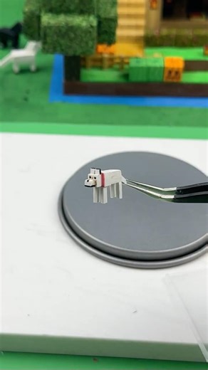 Minecraft Wolf IRL #minecraft #handmade #miniature #wolf