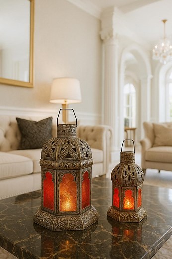 Handmade Moroccan Brass Lantern Set – Traditional Ramadan Decor, Islamic Arabic Art, Boho Candle Lanterns for Festivals, Night Light Accent - Etsy