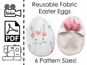 Fillable Fabric Easter Hunt Eggs Sewing Pattern & VIDEO Tutorial | Printable PDF | Easy DIY Gift to Sew | Instant Download | Instructions - Etsy