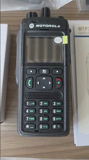 The MTP3550 TETRA portable two-way radio features a color display and a full keyboard.