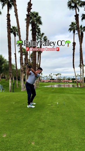 🚨PALM VALLEY CC- CHALLENGE COURSE🚨 🌴 Palm Valley CC 📍Palm Desert, CA 🗓️ 1/2/26 ⏳12:22pm start ⌛️3:15pm finish The Challenge Course offers a unique 18-hole, par-63 course. The course is designed with 9 par 4s & 9 par 3s. While it only stretches to 4,232 yards from the tips, it is very challenging with small greens and water everywhere! One of the best short courses in the area! This course was so much fun! Driver: @LA GOLF Shop Irons & wedges: @takomogolf 🧢: @travismathew 👕: @Original Peng
