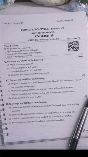 Fy bsc english paper 📜#english #shortvideo #paper