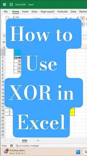 Excel XOR Function Explained in 15 Seconds | Logical Functions Tutorial #excelfunctions