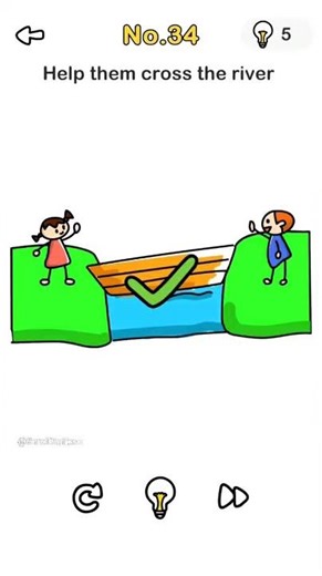 Brain Out Level 34 Help them cross the river