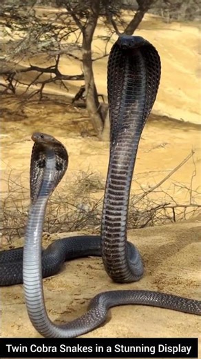 Twin Cobra Snakes in a Stunning Display #snake #wildliferescue #cobra