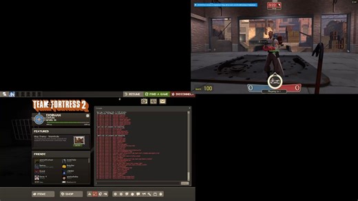 【TF2   Gmod】跨游戏联机测试2 同步嘲讽动画演示