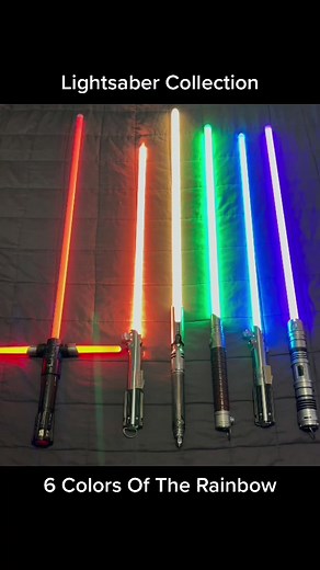 Lightsaber Collection Comparison: Disney vs Custom - 6 Colors Of The Rainbow