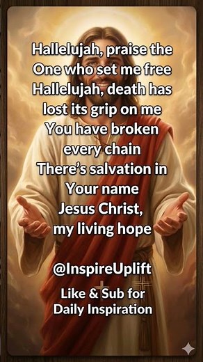 Hallelujah praise the one who set me free#lyrics#lyricvideo #christiansong #praiseandworship #praise