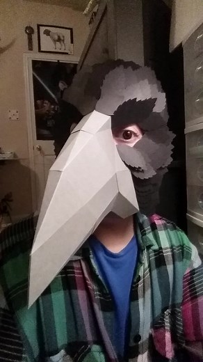 2.7K views · 112 reactions | KAT made an awesome CROW Mask! #Wintercroft #crow #Cosplay #Design #Papercraft #PaperArt #Cosplay #DIYMask #ModelBuilding #CraftProject #MascarasPoligonales #VectorMask | Wintercroft Masks | Facebook