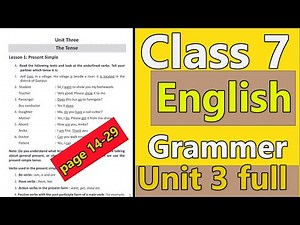 class 7 english grammar tense । page 16-29 । Unit 3।class 7 english grammer 2025 chapter 3