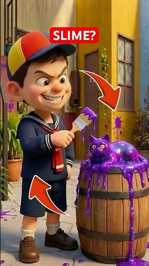 O Kiko pintou o Gato do Chaves com SLIME ? A RUMI salvou o gato?! 😂😂 #kiko #chaves #rumi