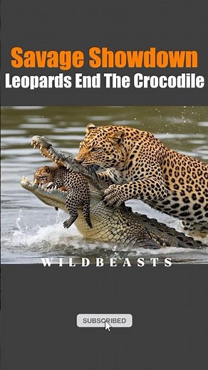 Leopard Pride vs Giant Crocodile Savage Showdown #wildlife