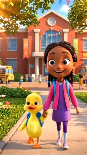 Cute Duck Goes to School! Funny First Day Ever 🦆🎒#duck
