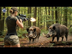 Brave girl | Beautiful female hunter hunts wild boars and lions to protect the farm.