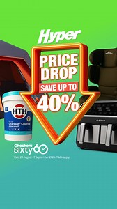 Hyper Price Drop deals are available on Sixty60 in selected areas only, and in-store at all Checkers Hypers. | Checkers Sixty60