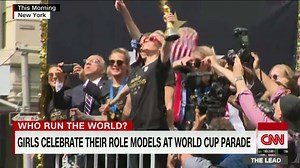Girls celebrate role models at World Cup parade