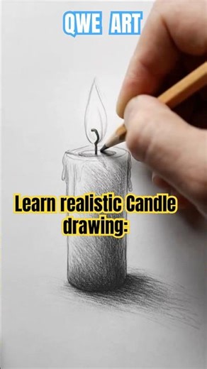 Realistic Candle Drawing #drawing #art #pencilsketch #tutorial #qweart