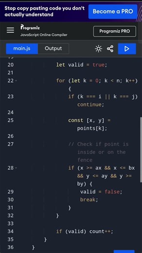 Count Valid Alice Bob Fence Pairs | 2D Geometry Problem | JavaScript | LeetCode Interview